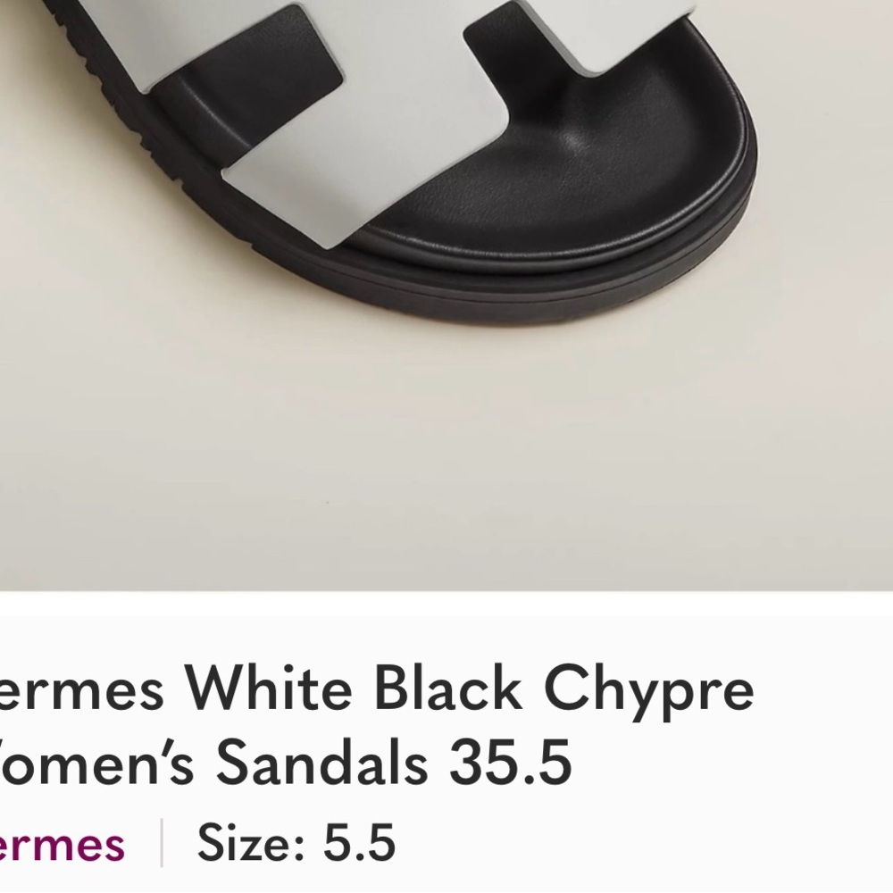 Authentic Hermes White Leather Chypre Sandals - Picture 3 of 9